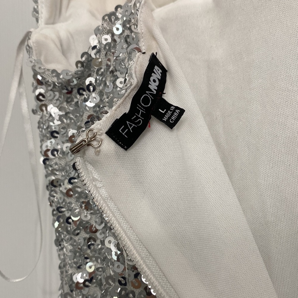 Silver Sequin Mini Dress - Picture 3 of 3